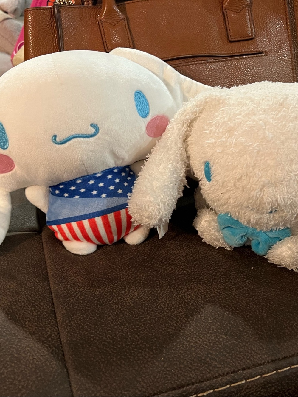 Sanrio White Plush Pair with Blue and Pink Accents
